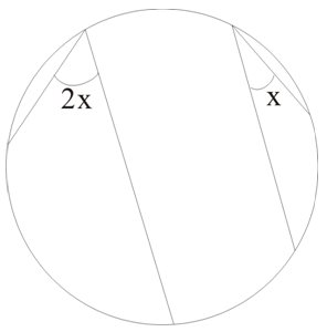 弧長與圓周角成比 arcs prop. to ∠s at circum.