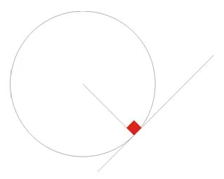 切線垂直半徑（Tangent perpendicular to radius）